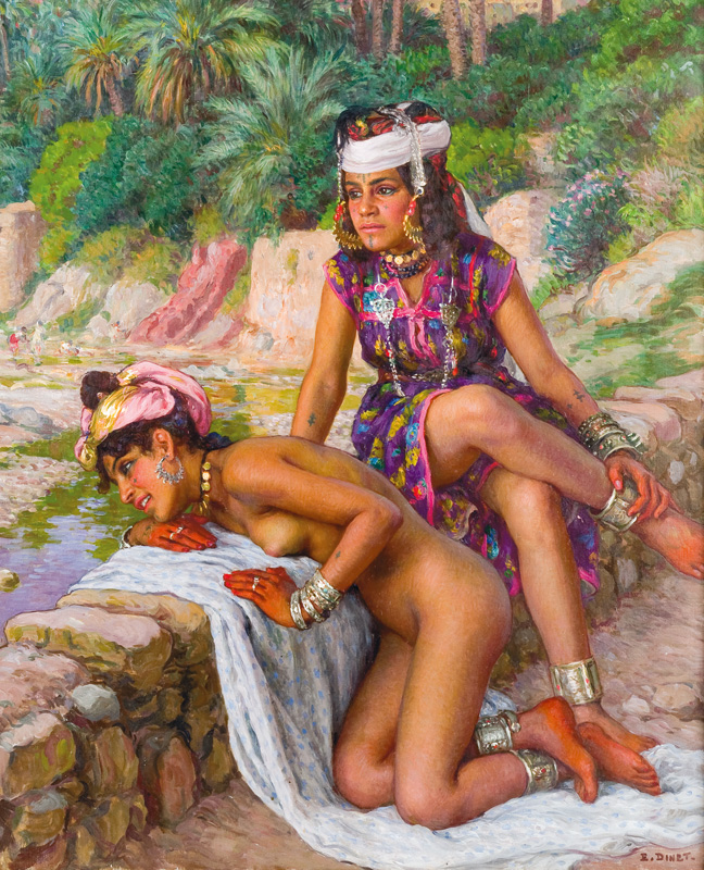 Giovani bagnanti sulle rive del wadi